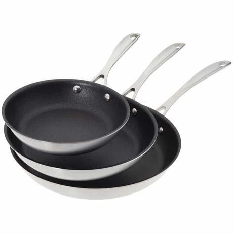 American Kitchen The Perfect Fry-Fecta Nonstick Frying Pan Cookware Set -  3-piece