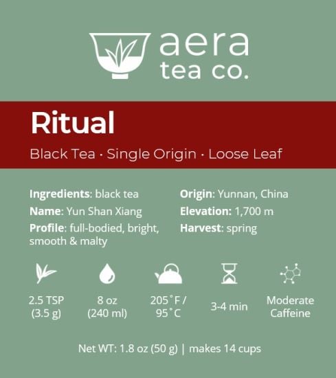 Aera Tea Co. Ritual Loose Leaf Black Tea / 1.8 oz