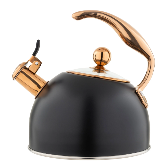 Viking 2.6-Quart Stainless Steel and Copper Whistling Kettle with 3-Pl –  Viking Culinary Products