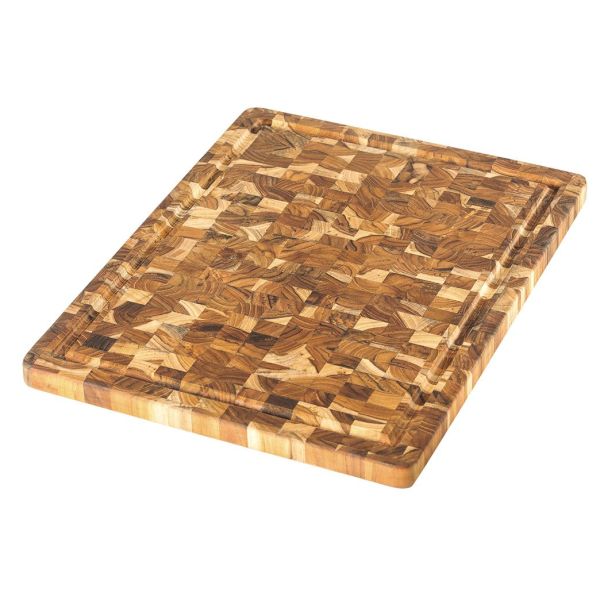 TeakHaus The Scandi Collection Cutting Board, End Grain, No Handles, Rectangular