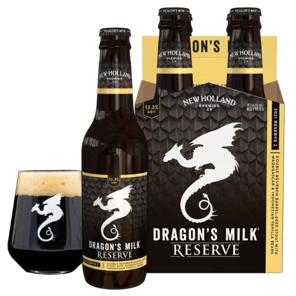 New Holland Brewing Dragon S Milk Reserve 2 Barrel Aged Stout With Vanilla 4 Pack Of 12 Oz Bottles